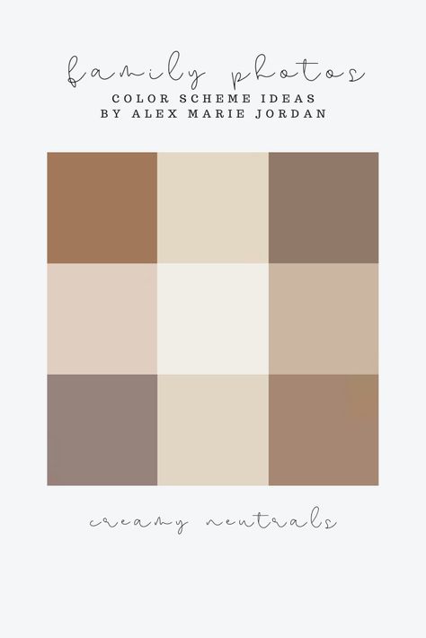 family photo color scheme cream browns neutrals Family Photo Color Scheme, Outfits For Family Photos, Planning Outfits, Color Scheme Ideas, Family Photos What To Wear, Family Photo Colors, Cream Color Scheme, Large Family Photos, Fall Family Photo Outfits