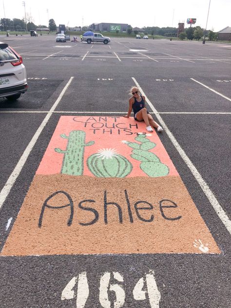 Parking Ideas, Senior Year Fun, Parking Spot Painting, Spot Painting, Cant Touch This, Parking Spot, Space Planets, Parking Space, Junior Year