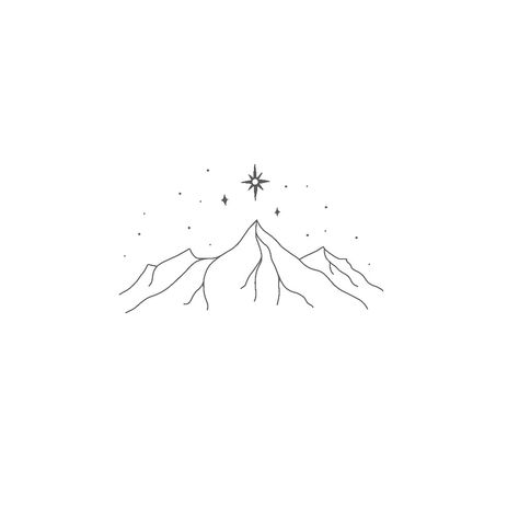 Tattoos Simplistic, Moutain Tattoos, Waterfall Tattoo, Book Inspired Tattoos, Simple Line Tattoo, Mountain Tattoo Simple, Tattoos Pretty, Tattoos Cute, Cute Simple Tattoos