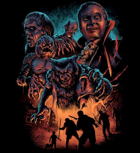 Demons Design, The Monster Squad, Classic Horror Movies Posters, Celebrity Art Drawings, 80 Tv Shows, Tv Show Genres, Monster Squad, Science Fiction Movies, Cinema Art