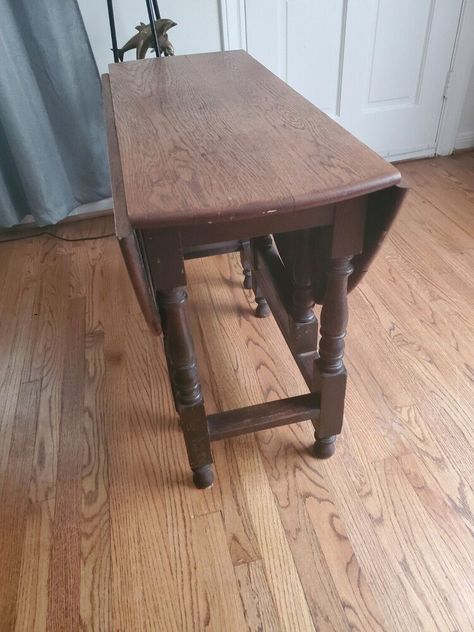 Drop Leaf End Table Makeover, Drop Leaf Table Makeover, Round Wall Shelves, End Table Makeover, Dining Table Makeover, Fold Down Table, Three Season Room, Puzzle Table, Narrow Table