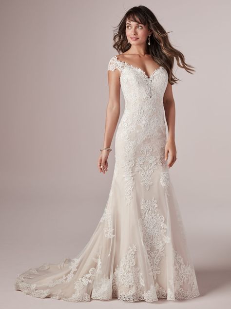 Rebecca Ingram, Ivory Gown, Fit And Flare Wedding Dress, Affordable Wedding Dresses, Country Wedding Dresses, Wedding Dresses Photos, Romantic Bride, Maggie Sottero, Romantic Lace