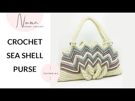 Crocheted Purses, Chevron Purse, Crochet Hobo Bag, Crochet Flower Pattern, Shell Purse, Purse Tutorial, Shell Bag, Bags Diy, Crochet Cap