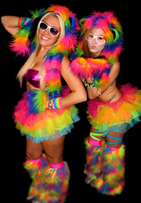 Rainbow tutu Small/Medium by RaveTitties on Etsy, $20.00 Neon Festival Outfit, Glow Party Outfit, Neon Photoshoot, Rainbow Fan, Festival Coats, Fantasy Fest, Kandi Kid, Artistic Elements, Rainbow Tutu