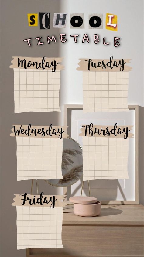 Bts Schedule Template, Aesthetic Schedule Template, Schedule Background, Aesthetic Schedule, Study Schedule Template, Weekly Planner Print, Powerpoint Background Templates, School Timetable, Study Planner Printable