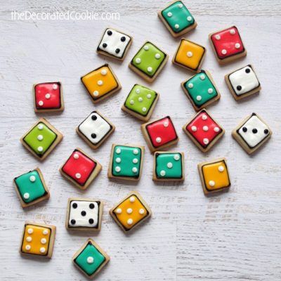 Dice Cookies Bite-size decorated dice cookies perfect for family game night! What would game night be without dice? The post Dice Cookies was featured on Fun Family Crafts. Dice Cookies, Night Recipes, Bite Size Cookies, Cookie Games, Cutout Sugar Cookies, Pretty Cookies, Guys And Dolls, Creative Cookies, Cookie Inspiration