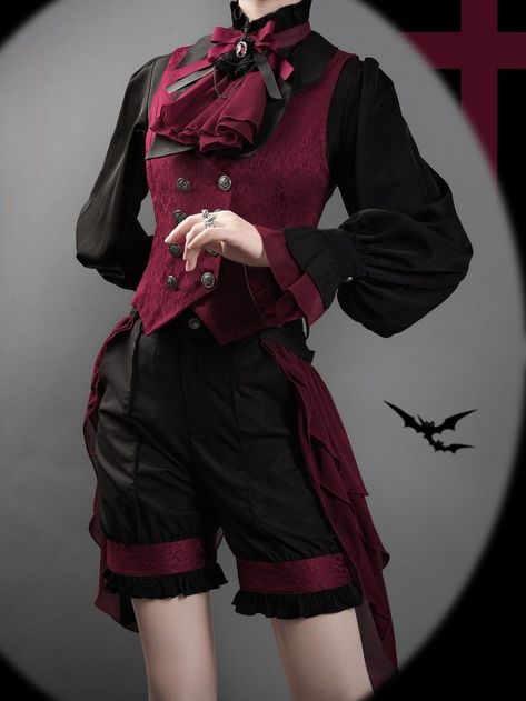 Prince Style, Red Overlay, Red Vampire, Vampire Vibes, Ouji Fashion, Red And Black Outfits, Fashion Inspiration Design, Fancy Outfits, Character Outfits