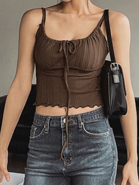 2023 Buy Lace Up Ribbed Crop Cami Top under US$16 in Tops&Tees Online Store. Free Shipping with US$69+. Check reviews and buy it today. Style: Casual/Street/Y2K/Sexy/Sweet/Vintage Fabric Content: Cotton, Spandex Fit Type: Slim fit #y2k #retro #aesthetic #vintage #vintagestyle #backtoschool #backtoschooloutfits #firstdayofschooloutfit #spring #summer #summerstyle #streetstyle #outfits #ootd #trendyoutfits #fashionista #casualoutfits #knitting #crochet #knit #ribbed #crop #cropped #cottagecore Basic Streetwear, Street Y2k, Crop Cami Top, Lace Cami Top, Cropped Tops, Cropped Cami, Of Outfits, Cami Crop Top, Knit Crop Top