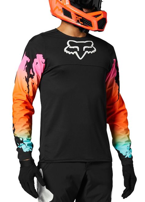 Fox Flexair Pyre LS MTB Jersey Black Mtb Jersey, Mtb Women, Fox Clothing, Mtb Clothing, Mx Boots, Motorcycle Outfit, Fox Racing, The Fox, Kids Tops