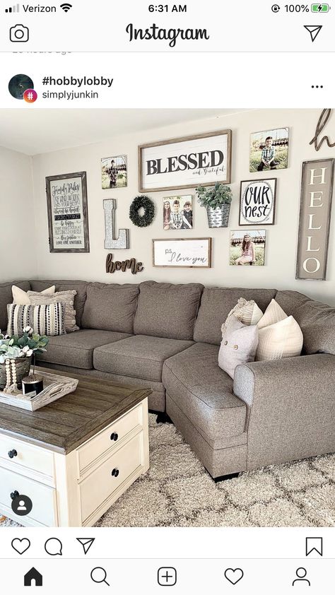 2023 Farmhouse Decor, Farmhouse Cluster Wall Decor, Modern Farmhouse Photo Display, Living Room Decor Boho Minimalist, White Wash Decor Ideas, Gray Walls Living Room Decor Farmhouse, Wall With Big Clock Home Decor, Mr And Mrs Room Decor, Farmhouse Decor For Small Spaces