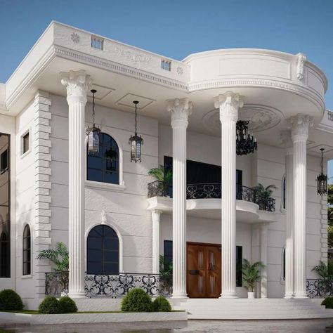 Houses In Nigeria, Nigeria House, Castle House Design, Luxurious Houses, Mansion Exterior, Bungalow Style House Plans, Classical House, House Roof Design, Sanskrit Mantra