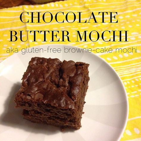 Chocolate Butter Mochi Recipe, Chocolate Butter Mochi, Mochi Brownie, Butter Mochi Recipe, Chocolate Mochi, Butter Mochi, Dessert Chef, Mochi Recipe, Mochi Cake