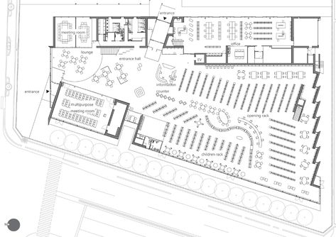 Islamic Culture Center, Public Library Architecture, Library Floor Plan, Public Library Design, Falling Water House, Library Plan, Library Architecture, Architecture Sketchbook, Public Building