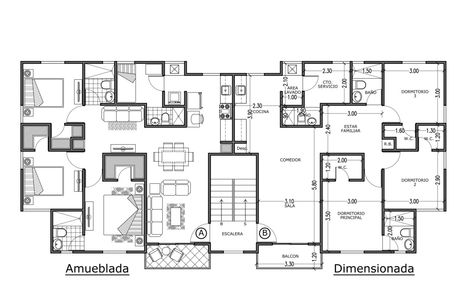 Condominium Floor Plan, Best Floor Plans, Small Apartment Building Design, Residential Building Plan, House Projects Architecture, 2d Floor Plan, Autocad Revit, Building Design Plan, Small Apartment Building