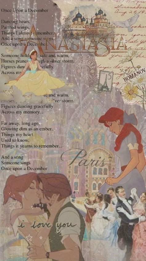 Dimitri Anastasia, Really Cool Backgrounds, Anastasia Fanart, Anastasia Movie, Princess Anastasia, Disney Eras, Movie Collage, Disney Character Art, Romantic Wallpaper