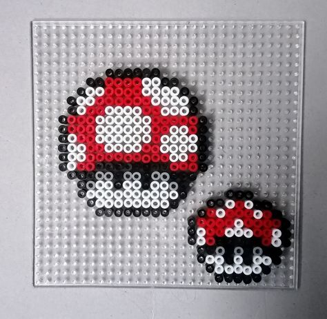 Super Mushroom hama bead design. Super Mario Mushroom, Hama Mini, Hama Beads Design, Hama Bead, Diy Perler Beads, Mario Mushroom, Perler Bead Patterns, Perler Bead, Bead Patterns