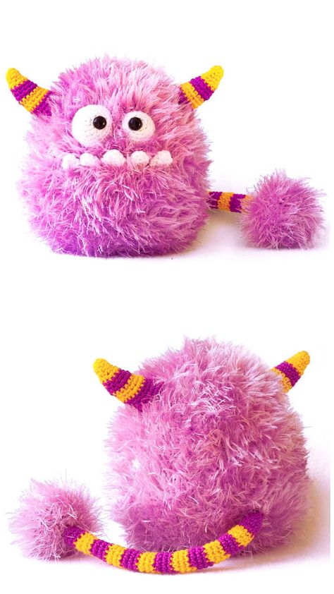 Amigurumi Monster Free Pattern - Always Free Amigurumi Monster Amigurumi Free Pattern, Free Monster Crochet Patterns, Monster Crochet Pattern Free, Crochet Monster Pattern Free, My Pet Monster, Macrame Things, Yarn Monsters, Sock Monsters, Monster Amigurumi