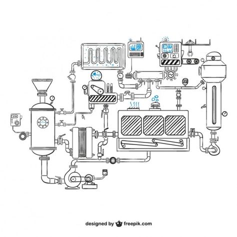 Discover thousands of free-copyright vectors on Freepik Machinery Drawing, Steampunk Art Drawing, Steampunk Drawing, Steampunk Coloring, Robotics Projects, School Murals, 3rd Grade Art, Drawing Vector, Isometric Illustration