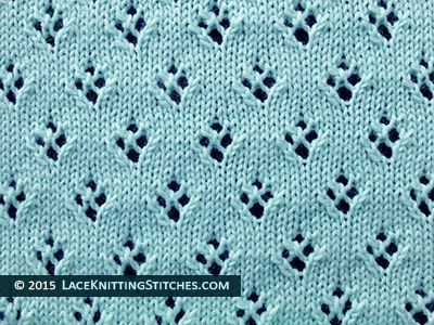 Lace Knitting. #16 Quatrefoil Eyelet Lace Stitch. Easy! Great for baby blanket Eyelet Stitch, Lace Baby Blanket, Lace Knitting Stitches, Knitting Lace, Knitted Patterns, Knit Stitches, Spring Knits, Lace Knitting Patterns, Baby Blanket Knitting Pattern