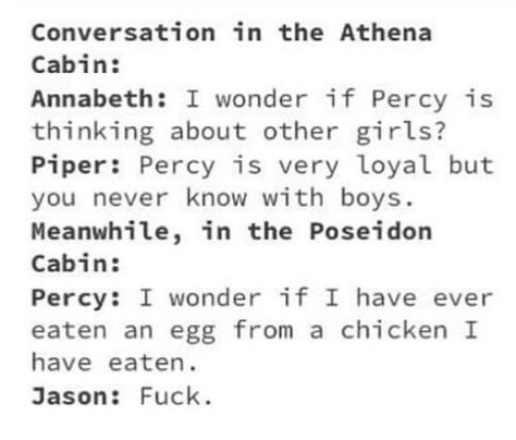 Percy Jackson Comics, Percy Jackson Ships, Zio Rick, Greek Mythology Humor, Percy Jackson Head Canon, Pjo Hoo, Seaweed Brain, Peter Johnson, Percy Jackson Quotes