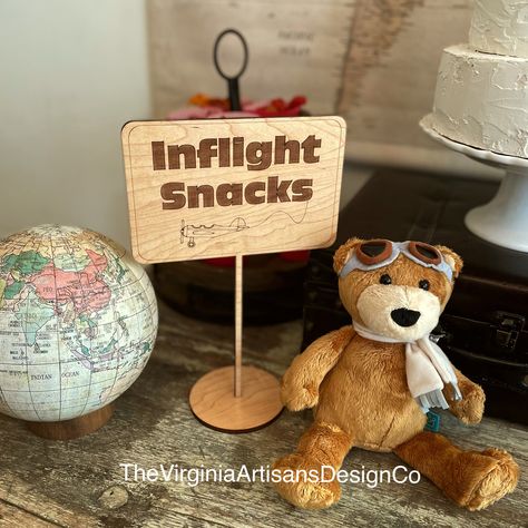 Snacks Sign, Airplane Baby Shower Theme, Vintage Airplane Baby Shower, Baby Shower Badge, Aviation Party, Aviation Wedding, Airplane Baby Shower, Adventure Baby Shower, Airplane Theme