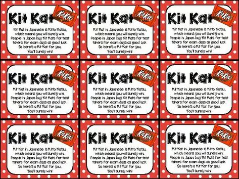 KitKat Testing Motivation and Encouragement Notes/ Treat Tag (Kit Kat) You Deserve A Break Kit Kat Printable, Candy Bar Sayings, Kit Kat Candy, Encouragement Notes, Testing Motivation, Kit Kat Bars, Secret Pal, Red Ribbon Week, Motivational Cards