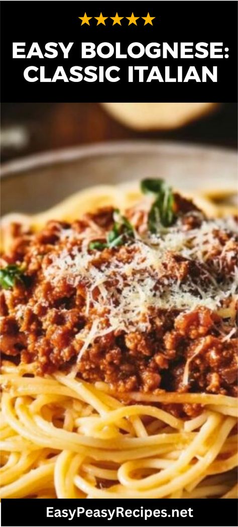 If you adore classic Italian cuisine, you need to try this delightful and simple Bolognese recipe! Packed with fresh vegetables and rich flavors, it will transport your taste buds straight to Italy. This easy Bolognese sauce is a perfect staple for any home chef and often becomes the centerpiece of comforting meals. Boil some pasta, simmer the sauce, and enjoy a hearty dish that'll impress everyone! Discover how to create this delicious Bolognese sauce that’s just right for family dinners or special gatherings. Simple Bolognese Recipe, Bolognese Recipe Easy, Easy Bolognese Sauce, Beef Bolognese Recipe, Easy Bolognese, Italian Bolognese, Bolognese Sauce Authentic, Homemade Bolognese Sauce, Homemade Bolognese