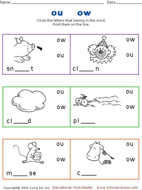 Ou And Ow Worksheets - Prntbl.concejomunicipaldechinu.gov.co ACB Phonics Worksheets Grade 1, Vowel Teams Worksheets, Oo Words, Geography Worksheets, Word Family Worksheets, Sight Words Printables, Trick Words, Preschool Reading, First Grade Worksheets