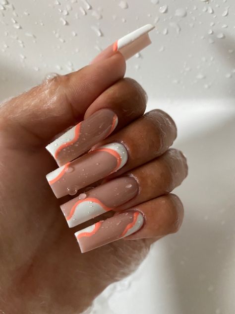 Letnji Nokti, Vintage Nails, Glow Nails, Nail Ring, Nail Tattoo, Orange Nails, Cute Nail Designs, Dope Nails, Best Acrylic Nails