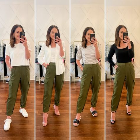 Cargo Dress Pants, Dress Pants Outfits, White Fashion Sneakers, How To Style Cargo Pants, Cargo Outfit, Cargo Pants Style, Cropped Cargo Pants, Clothes Steamer, Cargo Pants Outfit