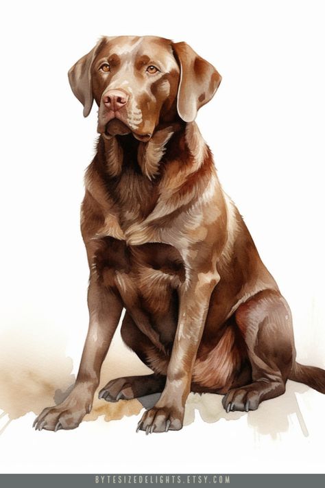 DIGITAL DOWNLOAD || CLICK TO VIEW MORE || WATERCOLOUR CLIPART Labrador Watercolor Painting, Dog Illustration Labrador, Brown Lab Painting, Chocolate Lab Painting, Lab Painting, Chocolate Labrador Watercolor Painting, Black Labrador Watercolor Painting, Black Labrador Watercolour, Brown Lab