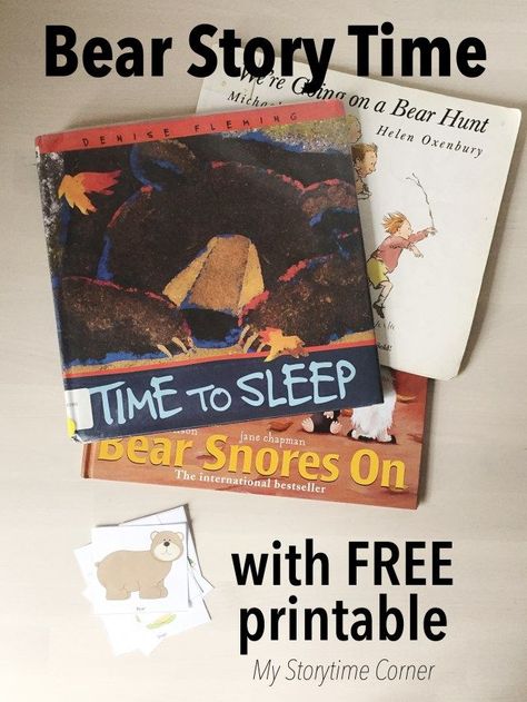 Bear Story Time for Preschoolers with free Printable Sleep Big Bear Sleep Activities, The Bear Snores On Activities Preschool, Bear Storytime, Preschool Bears, Time For Preschoolers, Hibernation Preschool Theme, Bear Theme Preschool, Hibernation Preschool Activities, Hibernation Preschool