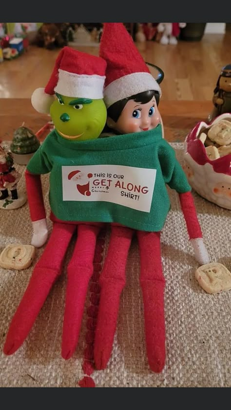 Grinch And Elf Ideas, Elf And The Grinch, Elf On The Shelf And The Grinch, Elf Grinch Ideas, Elf Of The Shelf, Christmas Dreaming, Elf Antics, Elf Fun, Elf Ideas