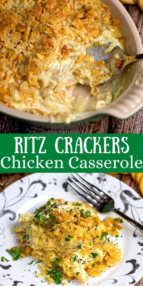 Cheez It Chicken Casserole, Chicken Ritz, Cracker Chicken Casserole, Ritz Cracker Chicken Casserole, Easy Chicken Casserole, Ritz Cracker Chicken, Cracker Chicken, Easy Casserole Dishes, Corn Flake