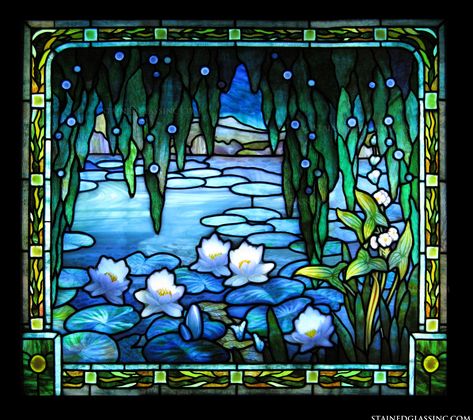 Glass Painting Patterns, Monet Water Lilies, Stained Glass Flowers, Shattered Glass, Stained Glass Panel, Cypress Trees, Stained Glass Crafts, Stained Glass Designs, Glass Bathroom