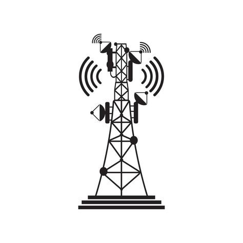 Transmitting tower,satellite signal icon symbol,vector illustration design template Tower Illustration, Communication Tower, Aerial Images, Clipart Black And White, Female Character, Vector Illustration Design, Female Character Design, 3d Art, Design Template