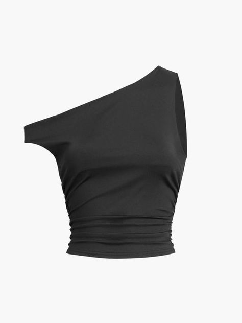 Super. J'adore ! Je recommande. Asymmetrical Top Outfit, Assymetrical Top, Asymmetrical Style, Fit Clothes, Asymmetric Top, Fits Clothes, Short Sleeve Tops, Sleeveless Crop Top, Shoulder Crop Top