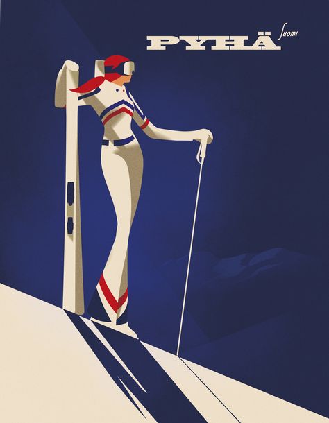 Mads Berg on Behance Ski Illustration, Mads Berg, Snow Fits, Art Deco Artwork, Illustration Work, Beer Company, Snow Bunnies, Vintage Ski, Editorial Illustration