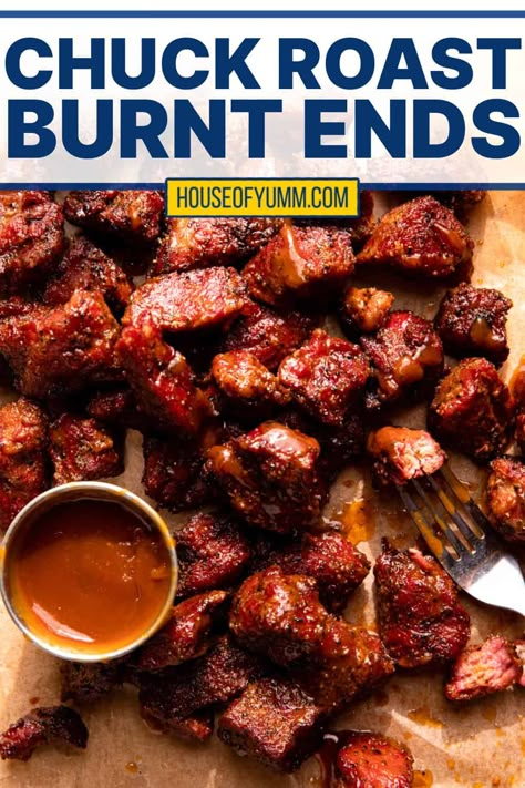 Beef Burnt Ends Smoker, Chuck Burnt Ends, Beef Chuck Roast Recipes Grill, Chuck Roast Burnt Ends On Grill, Smoked Beef Chuck Roast Burnt Ends, Pour Mans Burnt Ends, Burnt Beef Ends, Bbq Chuck Roast Grill, Smoked Chuck Steak