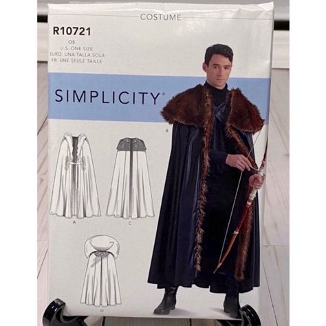 **Brand New** Simplicity Costume Capes Sewing Patterns. Simplicity R10721 One Size *New, Uncut, Factory Folded* 5 Patterns For $25 Iiiii Wild West Costumes, Simplicity Patterns Costumes, Clothing Sewing Patterns, Sewing Patterns Simplicity, Space Play, Costume Sewing Pattern, Cape Pattern Sewing, Yoke Shirt