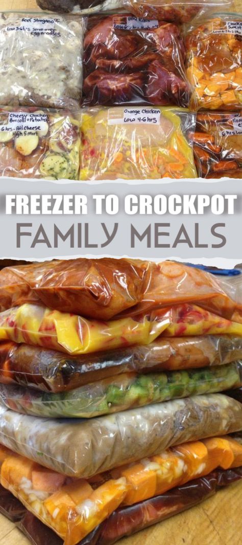 Crockpot Family Meals, Family Meals Crockpot, Freezer Bag Meals, Crock Pot Freezer Meals, Bag Meals, Resepi Biskut, Freezable Meals, Crock Pot Freezer, Freezer Meal Prep