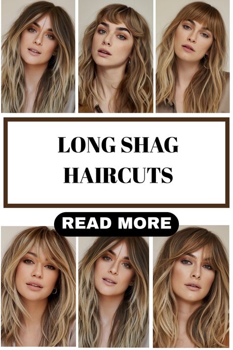 Add some edge with choppy layers that offer a more rebellious take on the traditional shag. This cut is great for creating volume and dimension, especially for straight or fine hair types looking for more texture. Long Straight Shag Haircut, Long Shag Haircut For Fine Hair, Long Hair With Choppy Layers, Shag Haircut For Fine Hair, Hair With Choppy Layers, Straight Shag Haircut, Haircuts Shag, Skunk Hair, Long Shag Haircut