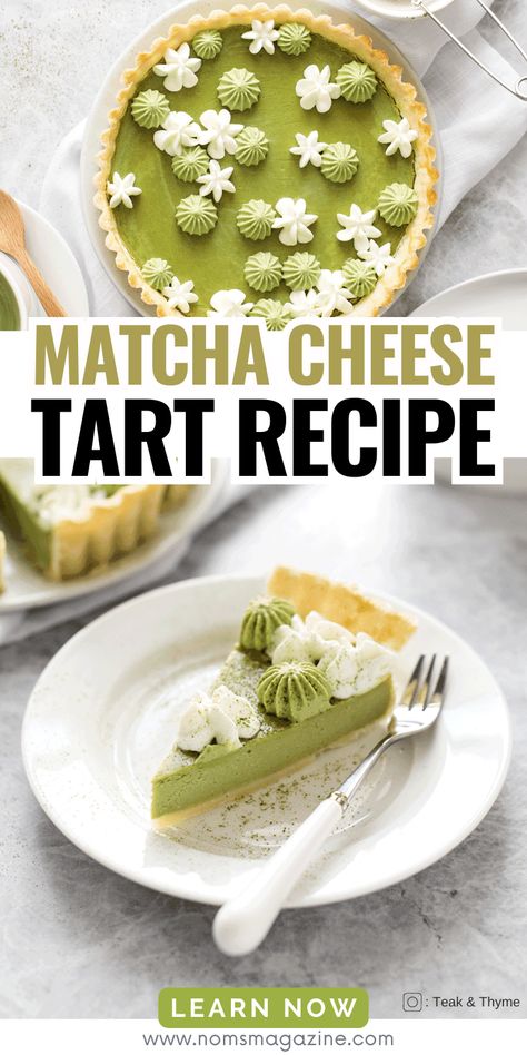 Matcha cake recipe. Matcha cupcakes. Matcha cheesecake recipe.  Healthy Homemade Matcha Cheese Tart Recipe Guide. Matcha Tart Recipe, Creative Cake Decorating Ideas, Matcha Cream Cheese, Matcha Tart, Matcha Cheesecake Recipe, Cheese Tart Recipe, Cake Matcha, Easy Tart Recipes, Matcha Cheesecake