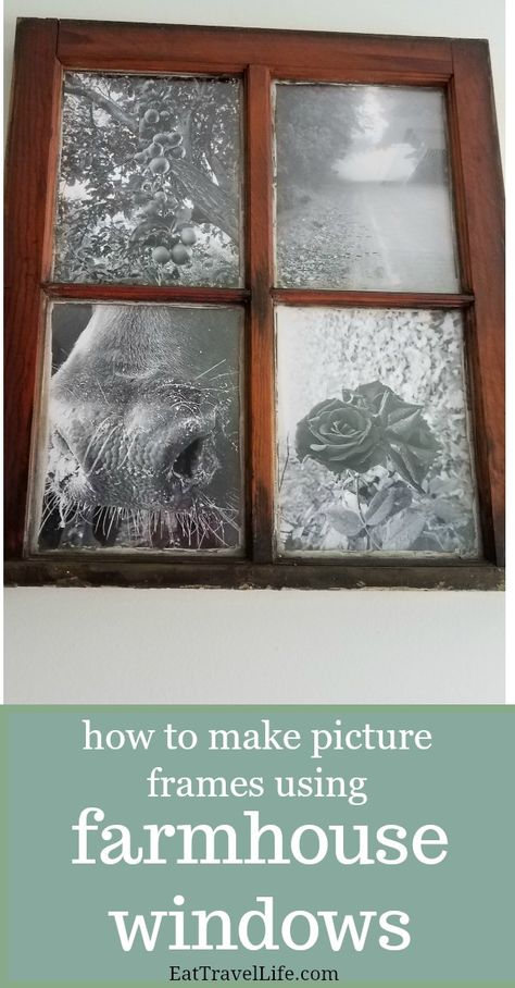 Window Picture Frames, Faux Window Panes, Window Pane Picture Frame, Window Frame Picture, Farmhouse Life, Window Picture, Making Picture Frames, Picture Frame Crafts, Farmhouse Window