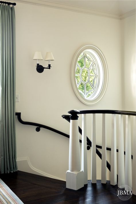 From the Portfolio of John B. Murray Architect Staircase Black, Black Railing, Painted Staircases, Staircase Runner, White Stairs, John B, Farmhouse Remodel, Divine Design, Summer Cottage