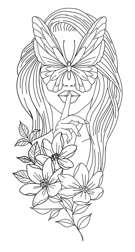 Realistic Tattoo Sleeve, Tattoo Outline Drawing, Chicano Art Tattoos, Adult Coloring Designs, Tattoo Stencil Outline, Textile Prints Design, Tattoo Style Drawings, Tattoo Design Book, Butterfly Drawing