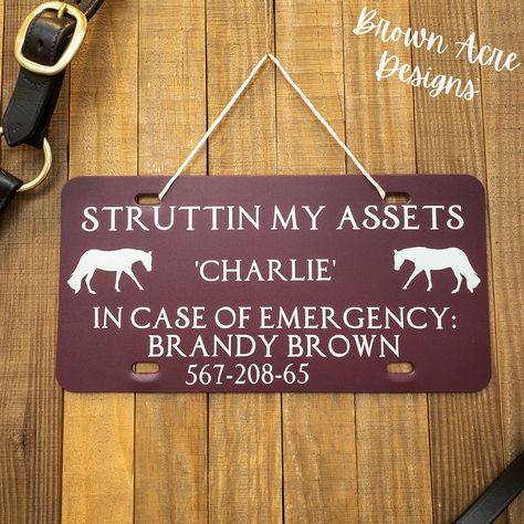 Horse Caricature, Horse Stall Signs, Custom Horse Stalls, Horse Stall Sign, Stall Signs, Horse Stall, Horse Camp, Horse Boarding, Plastic Signs