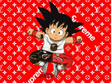 Supreme Iphone Wallpaper, Dragon Ball Wallpaper, Kid Goku, Dragon Ball Wallpaper Iphone, Goku Wallpaper, Z Wallpaper, Ball Wallpaper, Dragon Ball Super Wallpapers, Hypebeast Wallpaper