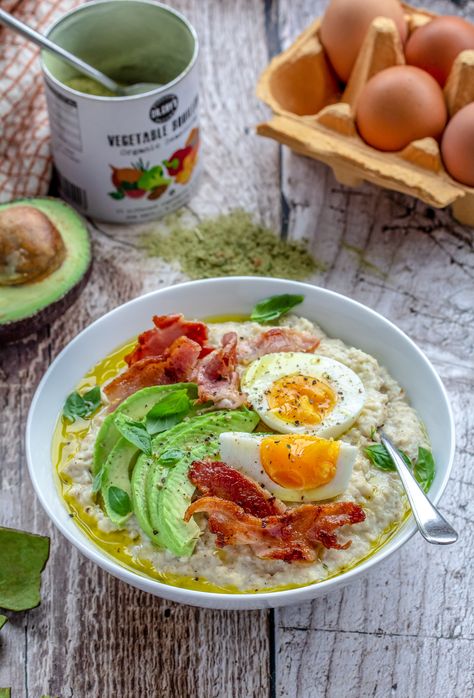 Savoury Oats Savoury Oats, Healthy Savoury Breakfast, Savoury Breakfast, Savory Oatmeal, Gf Breakfast, Potato Puree, Oat Cakes, Oats Recipes, Savory Breakfast