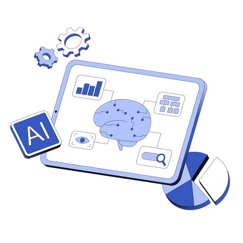 Data Science Illustration, Artificial Intelegent Illustration, Machine Learning Illustration, Research Illustration, Data Illustration, Screen Illustration, Medicine Illustration, Data Icon, Technology Illustration